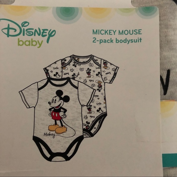 Disney Mickey Mouse Onesie 12 mo NEW set of 2 - Picture 2 of 5